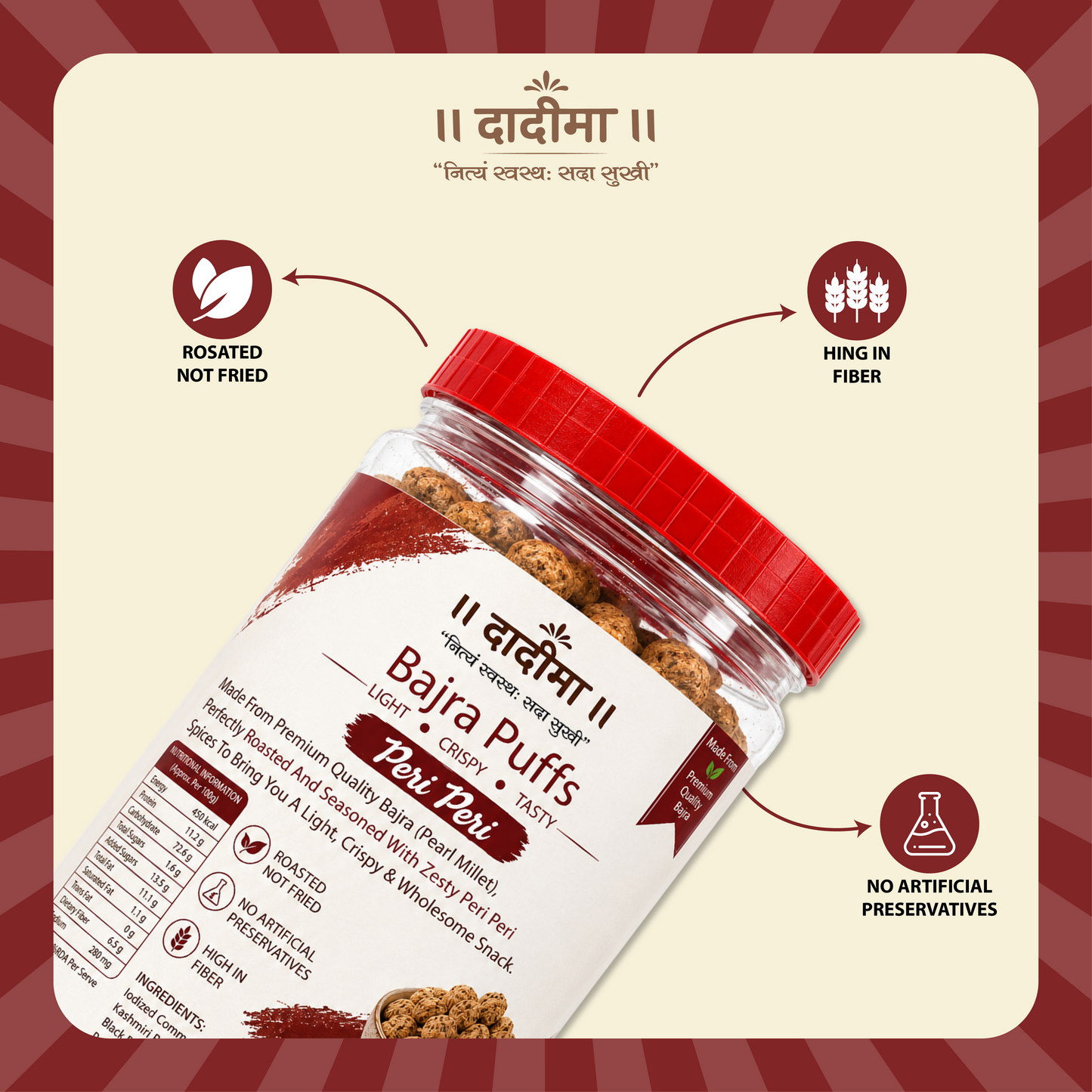 Peri peri bajra puff